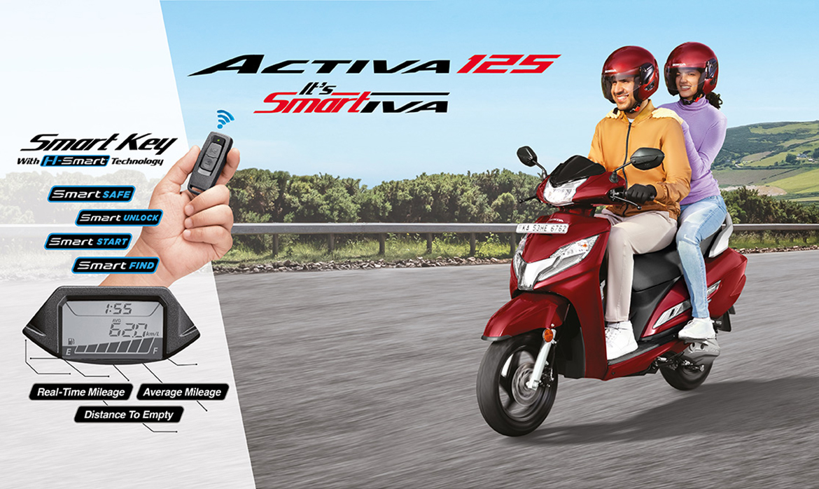 Checkout Rebel Red Metallic Honda Activa 125 OBD2 features, price and more exclusively at Rushabh Honda, Nashik. Best Two wheeler Honda Dealers for years.