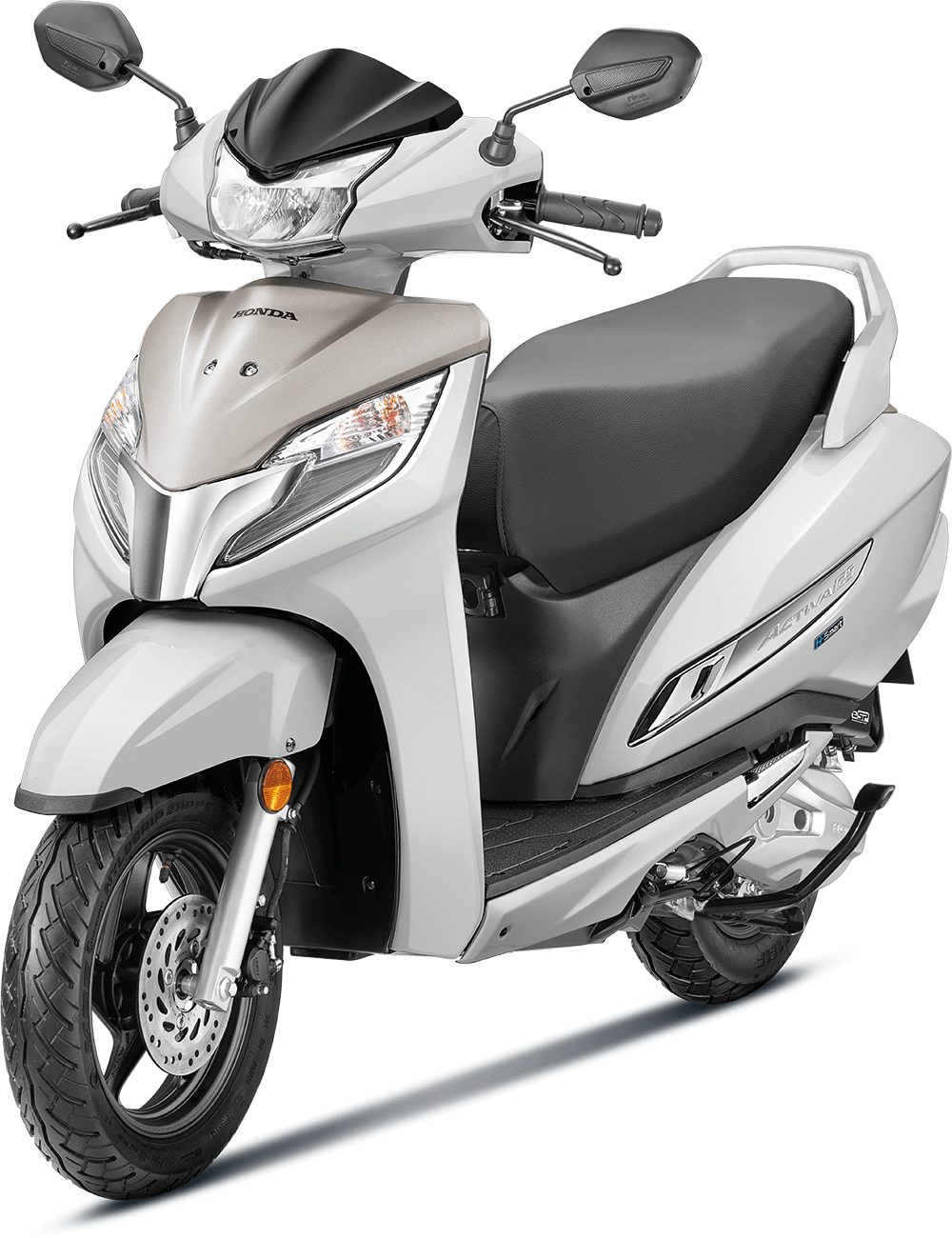 Available Pearl Precious White With Salen Silver Metallic Honda Activa 125 OBD2 at reasonable price exclusively at Rushabh Honda, Nashik. Best Two wheeler Honda Dealers for years.