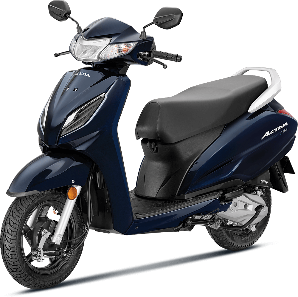 Checkout Pearl Siren Blue Honda Activa OBD2 at reasonable price exclusively at Rushabh Honda, Nashik. Best Two wheeler Honda Dealers for years. Click for more!