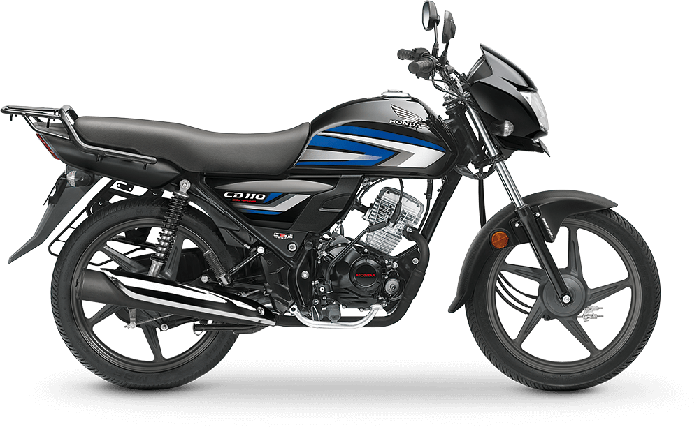 Avail Black with Blue metallic Silver Honda CD 110 Dream at reasonable price exclusively at Rushabh Honda, Nashik. Best Two wheeler Honda Dealers for years.