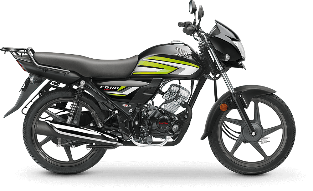 Available Black with Green Metallic Honda CD 110 Dream at reasonable price exclusively at Rushabh Honda, Nashik. Best Two wheeler Honda Dealers for years. 