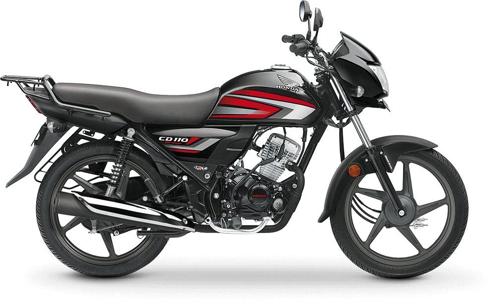 Available Black with Red Metallic Honda CD 110 Dream at reasonable price exclusively at Rushabh Honda, Nashik. Best Two wheeler Honda Dealers for years.