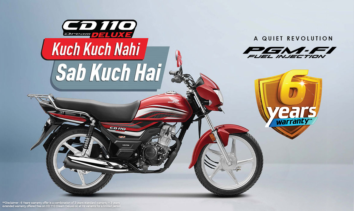 Available Honda CD 110 Dream at reasonable price exclusively at Rushabh Honda, Nashik. Best Two wheeler Honda Dealers for years. Click for more!