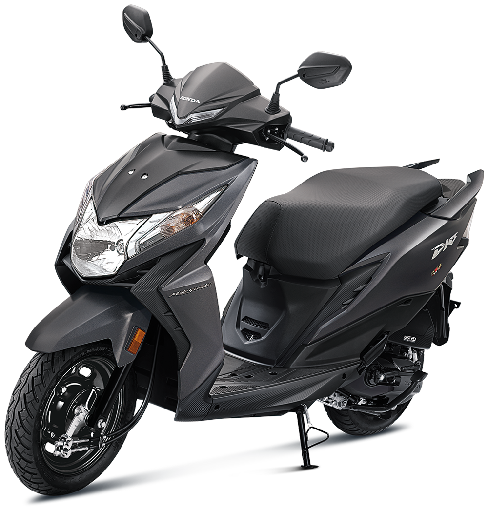Checkout Deluxe Standard Grey Honda Dio BS6 at reasonable price exclusively at Rushabh Honda, Nashik. Best Two wheeler Honda Dealers for years.