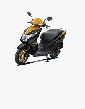 Available Dazzle Yellow Honda Dio BS6 at reasonable price exclusively at Rushabh Honda, Nashik. Best Two wheeler Honda Dealers for years.