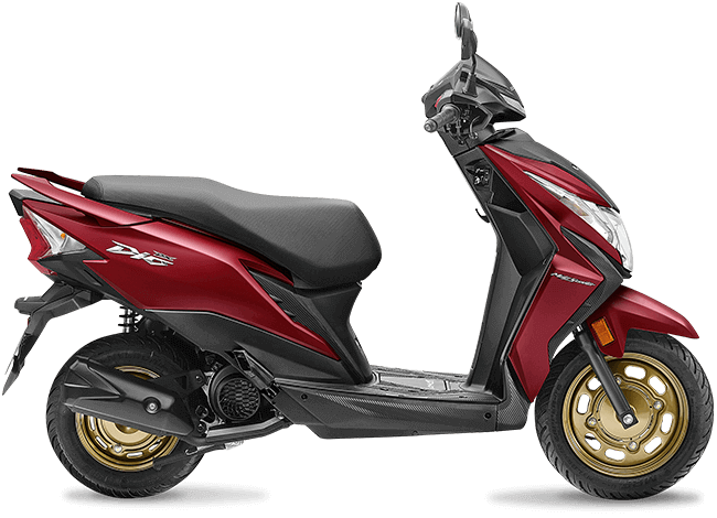 Checkout Red Metallic Honda Dio BS6 at reasonable price exclusively at Rushabh Honda, Nashik. Best Two wheeler Honda Dealers for years.