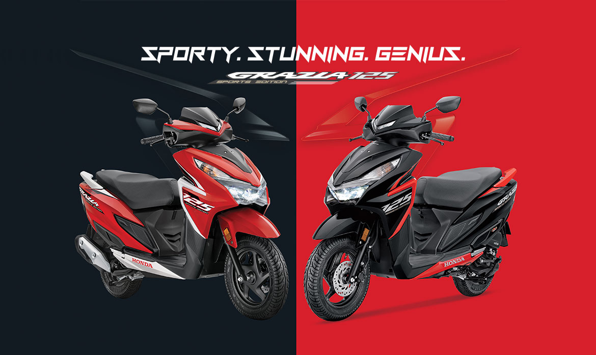 Available Yellow Honda Grazia 125 at reasonable price exclusively at Rushabh Honda, Nashik. Best Two wheeler Honda Dealers for years. 