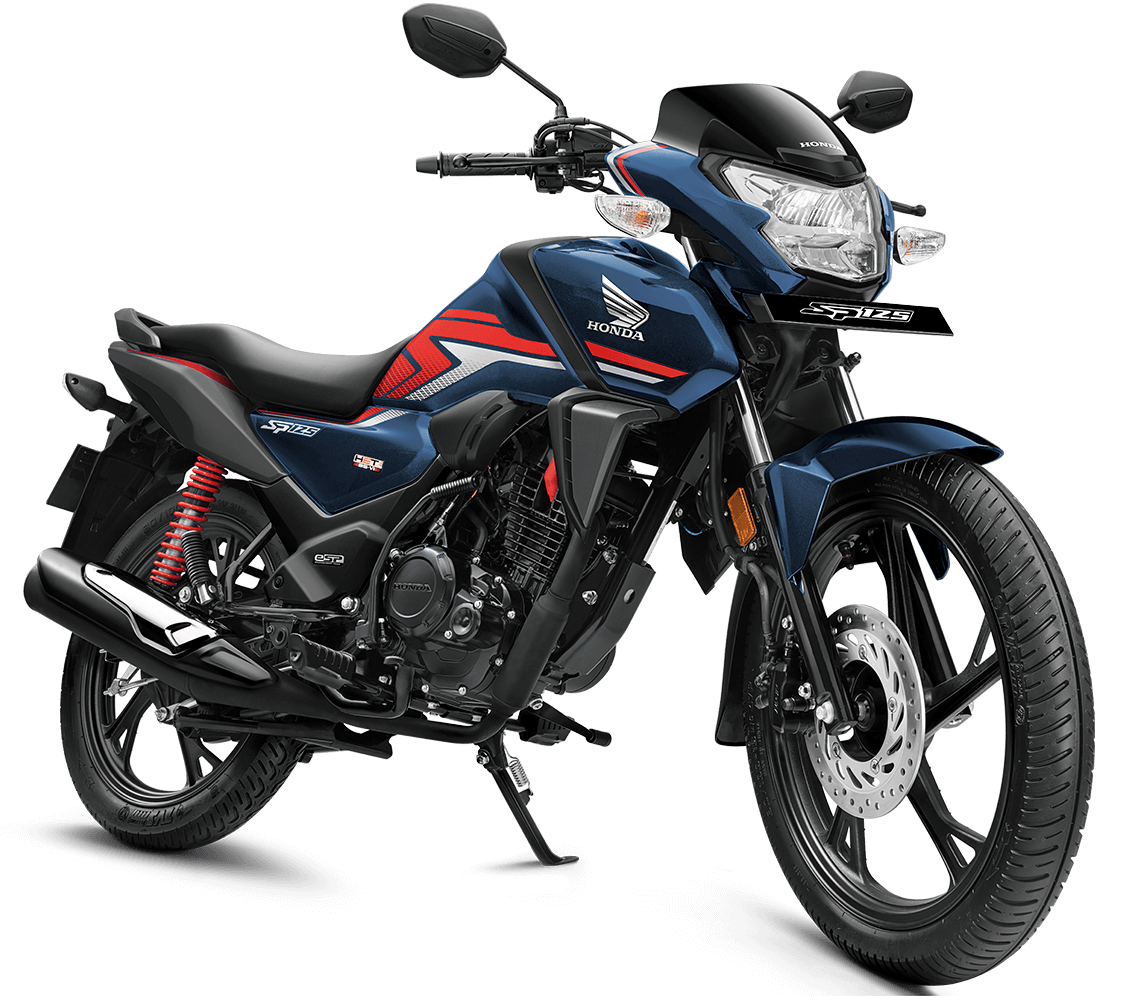 Checkout Pearl Siren Blue Honda SP 125 BS6 at reasonable price exclusively at Rushabh Honda, Nashik. Best Two wheeler Honda Dealers for years.