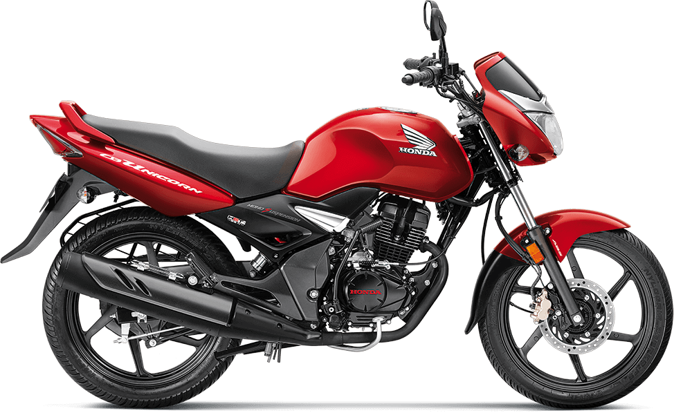 Available Red Honda CB Unicorn at reasonable price exclusively at Rushabh Honda, Nashik. Best Two wheeler Honda Dealers for years. Click for more info!