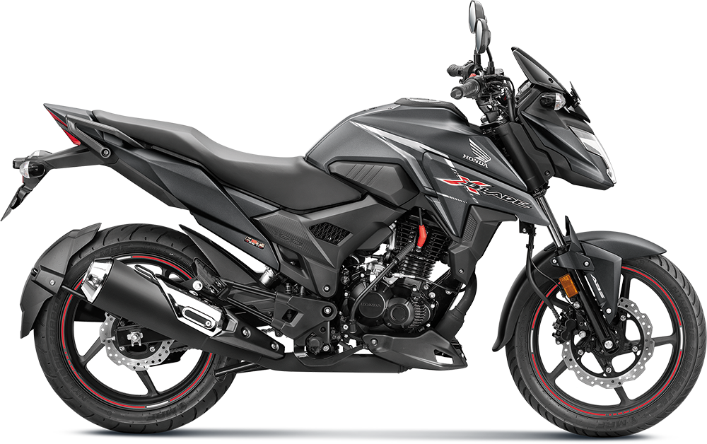 Available Matte Axis Grey Metallic Honda X Blade at reasonable price exclusively at Rushabh Honda, Nashik. Best Two wheeler Honda Dealers for years.