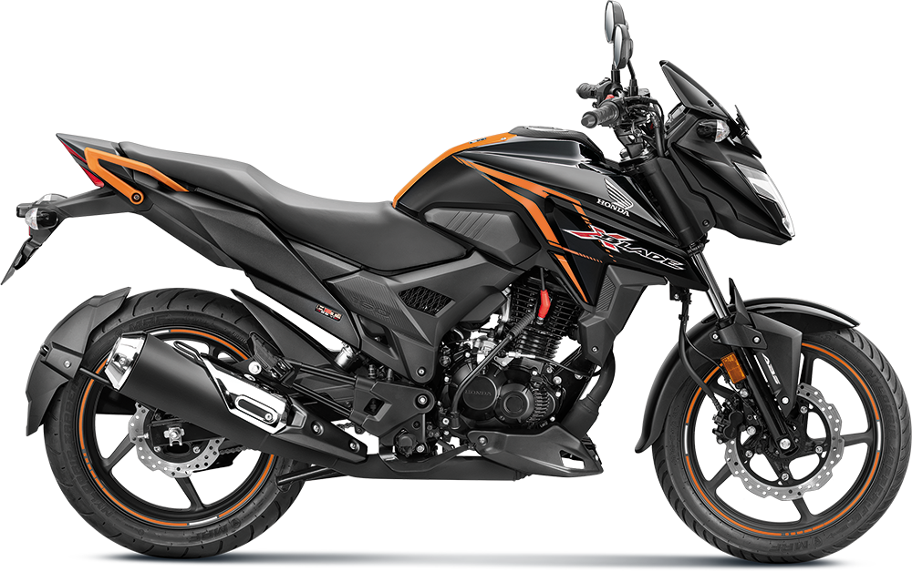 Available Matte steel Black Metallic X Blade at reasonable price exclusively at Rushabh Honda, Nashik. Best Two wheeler Honda Dealers for years.