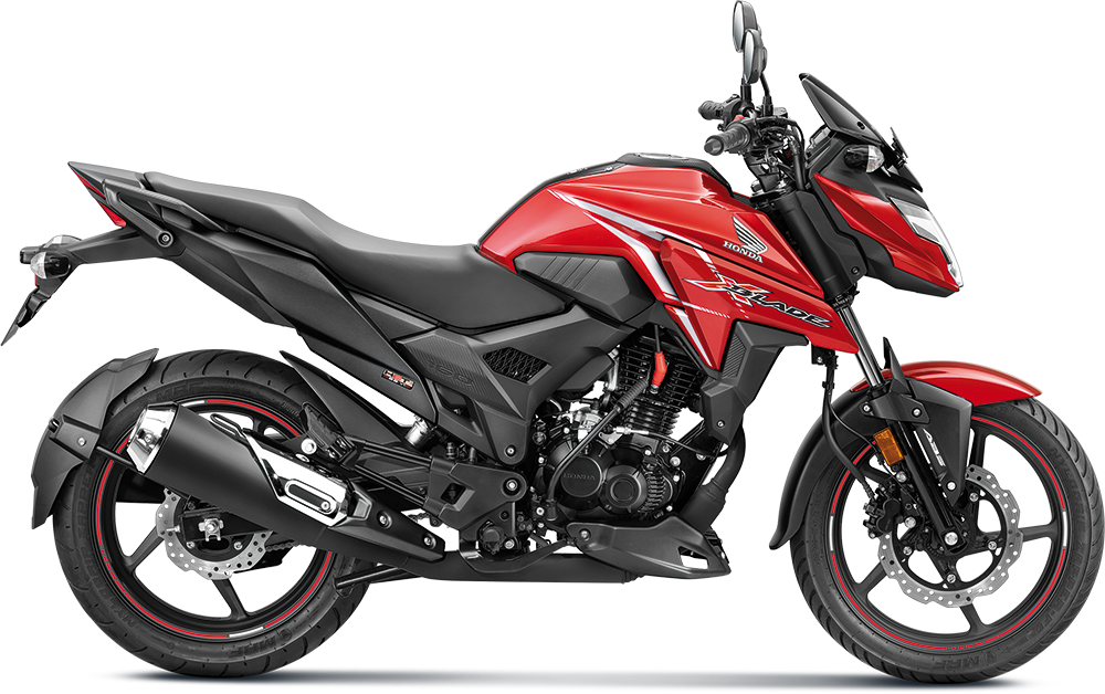 Available Pearl Spartan Red Honda X Blade at reasonable price exclusively at Rushabh Honda, Nashik. Best Two wheeler Honda Dealers for years.