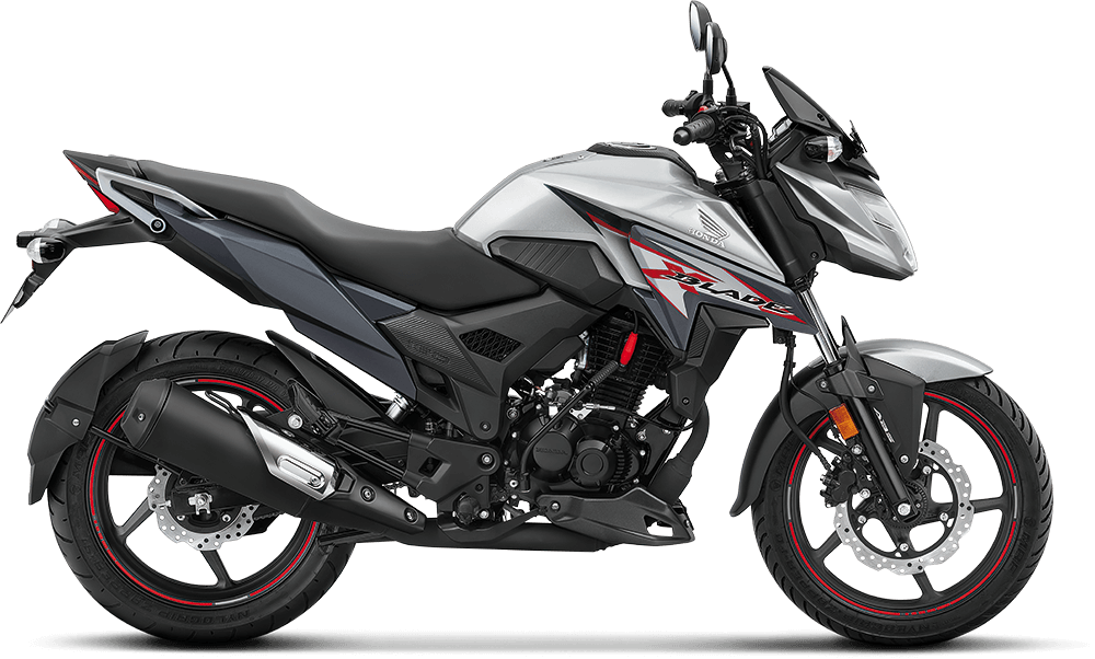 Honda X Blade | Strontium Silver Metallic | Rushabh Honda Available Matte Axis Grey Metallic Honda X Blade at reasonable price exclusively at Rushabh Honda, Nashik. Best Two wheeler Honda Dealers for years.